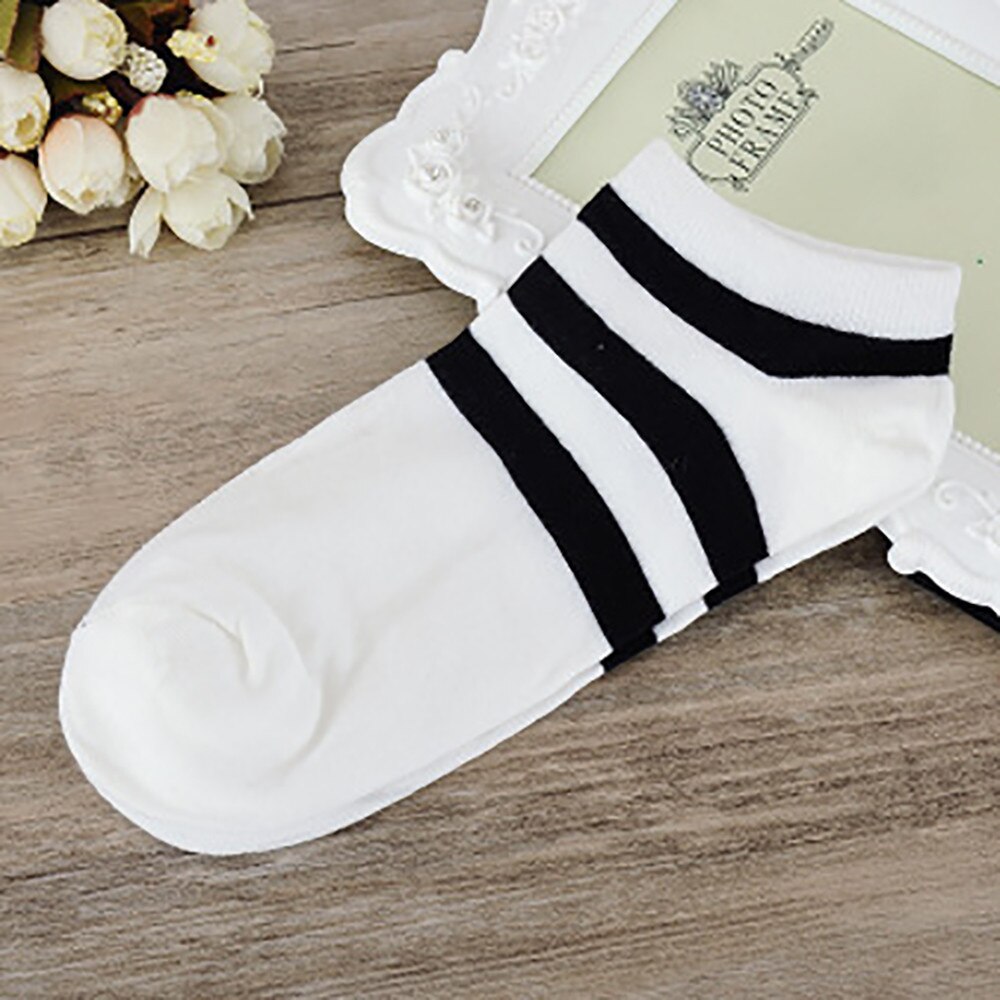 1 Paar Sokken Vrouwen En Mannen Comfortabele Streep Harajuku Katoen Blend Sok Slippers Korte Sokjes Set Van Vrouwen sokken # W5