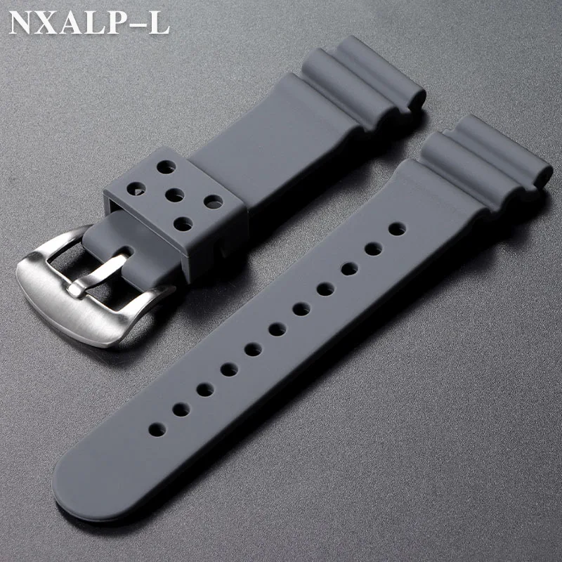 20mm 22mm Bracelet de montre en Silicone pour Seiko SKX007 SKX009 plongée 007 SRP777J1 Prospex Bracelet de montre hommes femmes Bracelet de Sport étanche: Grey / 20mm