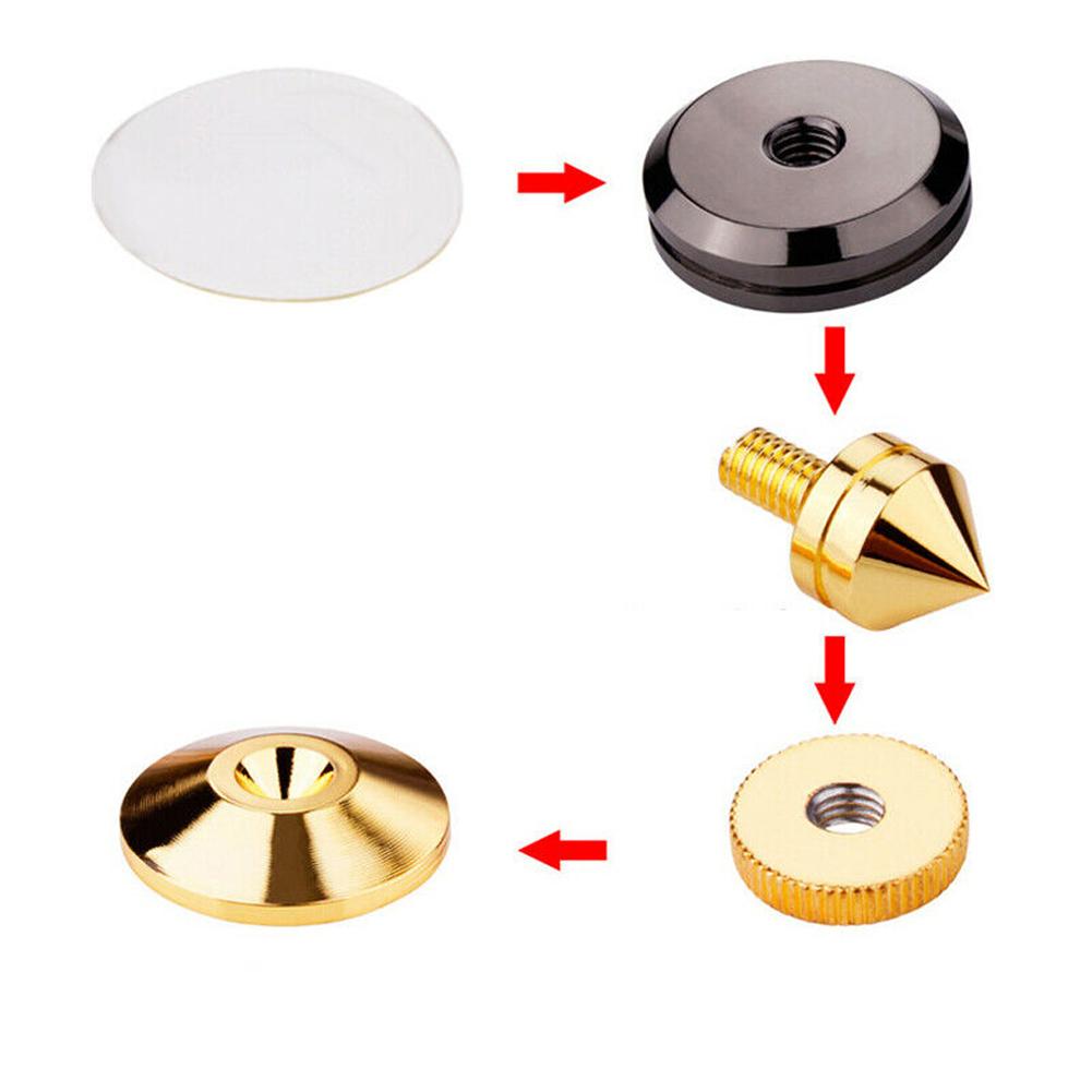 4 Teile/satz Lautsprecher Stand Fuß Goldene Spikes Lautsprecher Pad Gold Spikes Reinem Gold Lautsprecher Kasten NäGel Kegel Boden Fuß Nagel