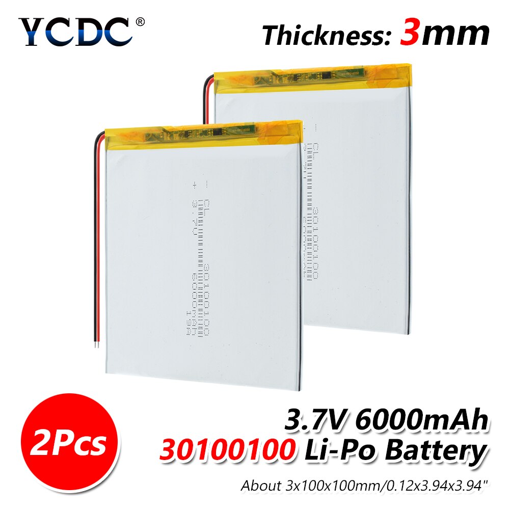 1/2/4 stück Aufladbare 3,7 V 30100100 6000mAh Li-Polymer Lithium-Polymer Batterie Ersatz Für E-Buchen Tablette Laptop E-Buchen: 2Stck