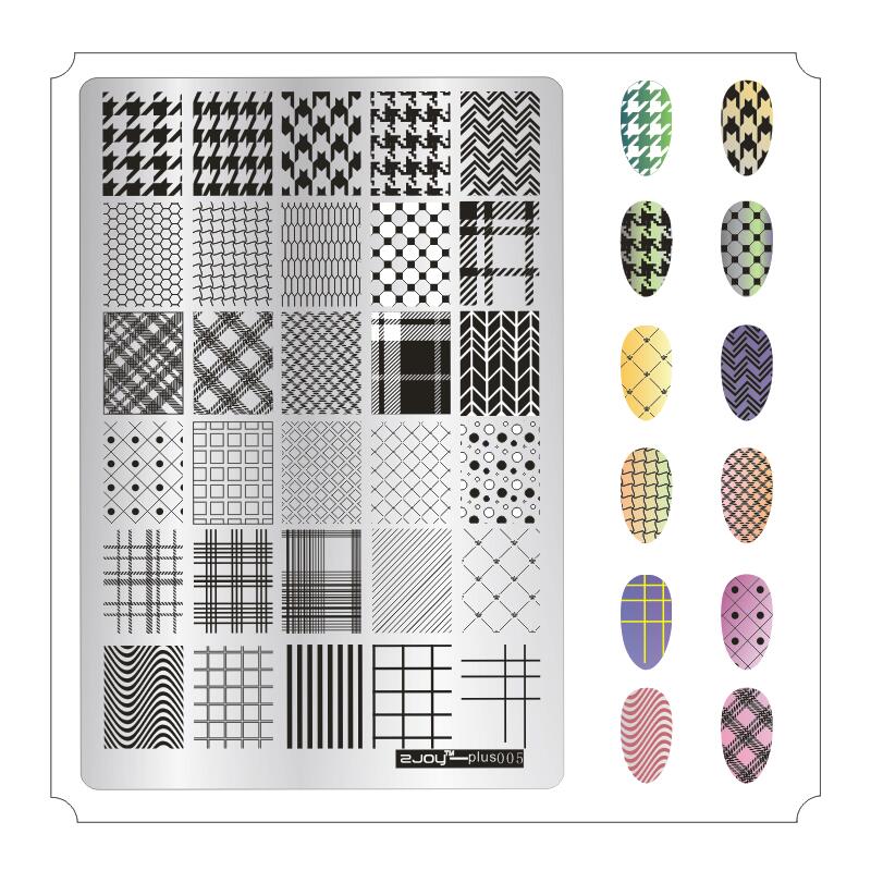 ZJOY-PLUS 1Pcs 9.5*14.5CM Nail Art Stamping Plates Stamping Nail Image Templates Manicure Stencils For Nails Stamps 19 Styles: 5