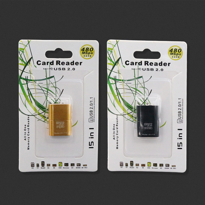 Lecteur de cartes SD USB 2.0, pour SDXC, SDHC, SD,TF, Micro SD, Micro SDHC, Mini lecteur de cartes haute vitesse pour l&#39;audio de la voiture