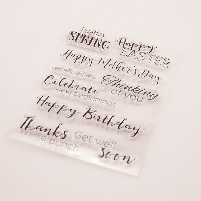 Cursive blessing phrases Silicone Clear Stamp for Scrapbooking Album DIY Craft Background Decoration Rubber Stamp