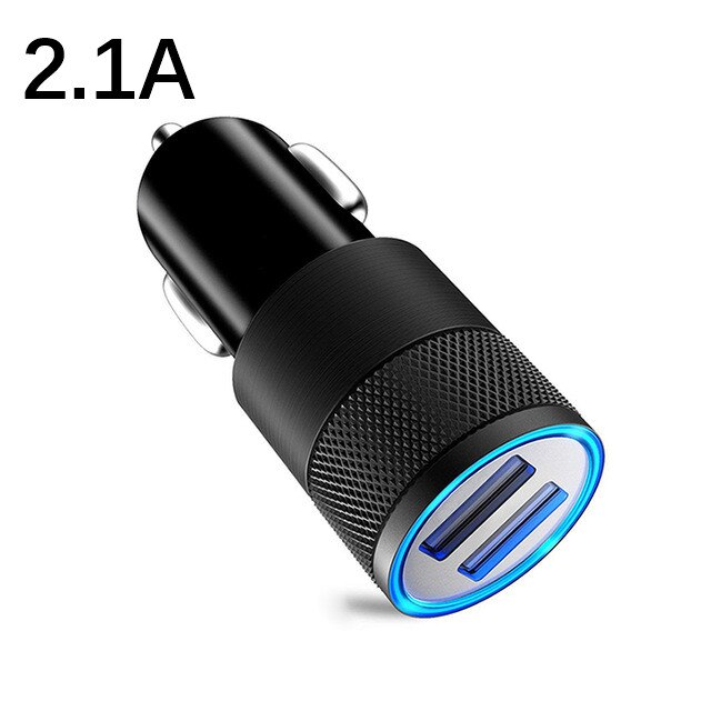 Cargador de coche USB Dual 3.1A 5V con pantalla LED cargador de coche Universal para Xiaomi Samsung S8 iPhone X 8 Plus Tablet: 2.1A Car Charger