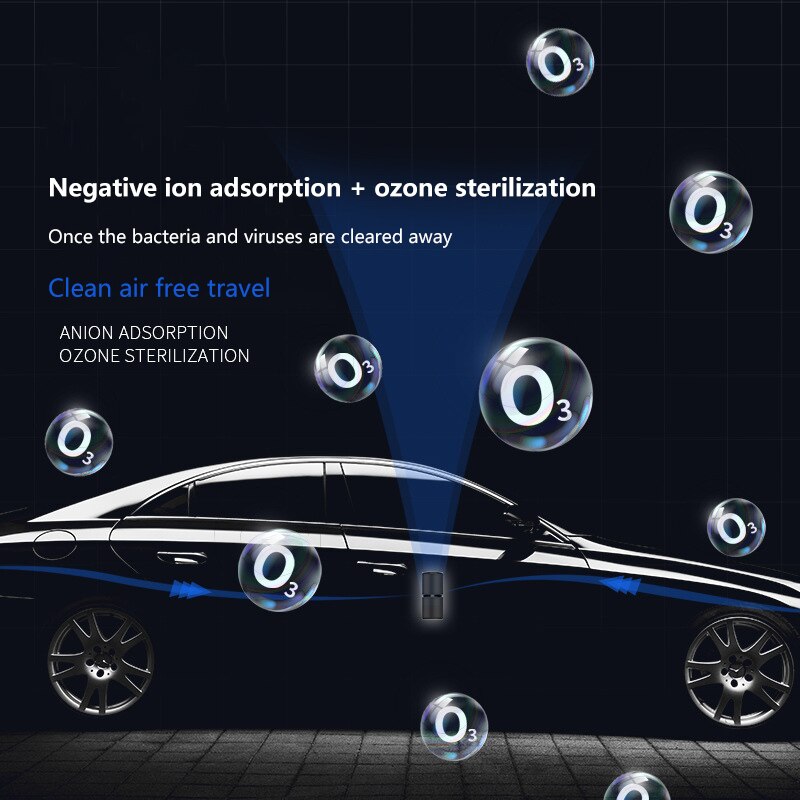 Car Portable 5V Mini Aluminum alloy Air Purifier USB Cable And Battery Dual Power Negative Ion Generator Negative Ion Generator