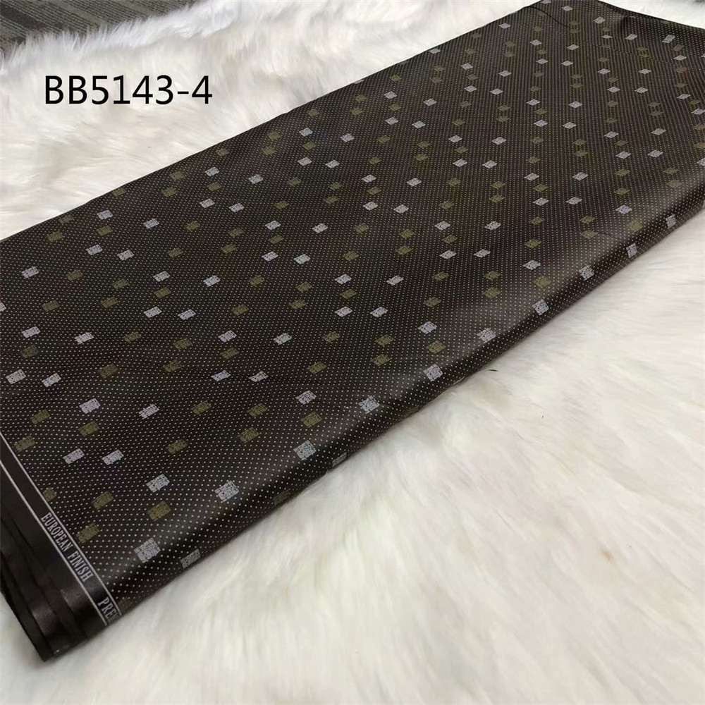 High qquality black color African Cotton Fabric Getzner Bazin Riche for men 5 yards Dubai fabric