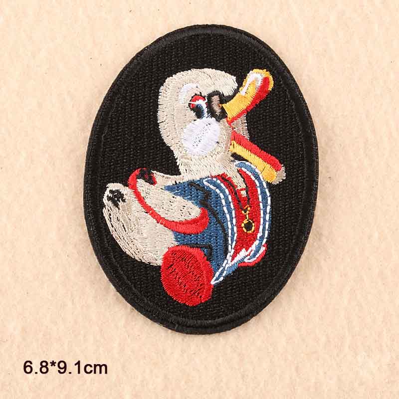 Shark Papegaai Kreeft Ijzer Op Geborduurde Kleding Patches Voor Kleding Stickers Kledingstuk: Antique Zinc