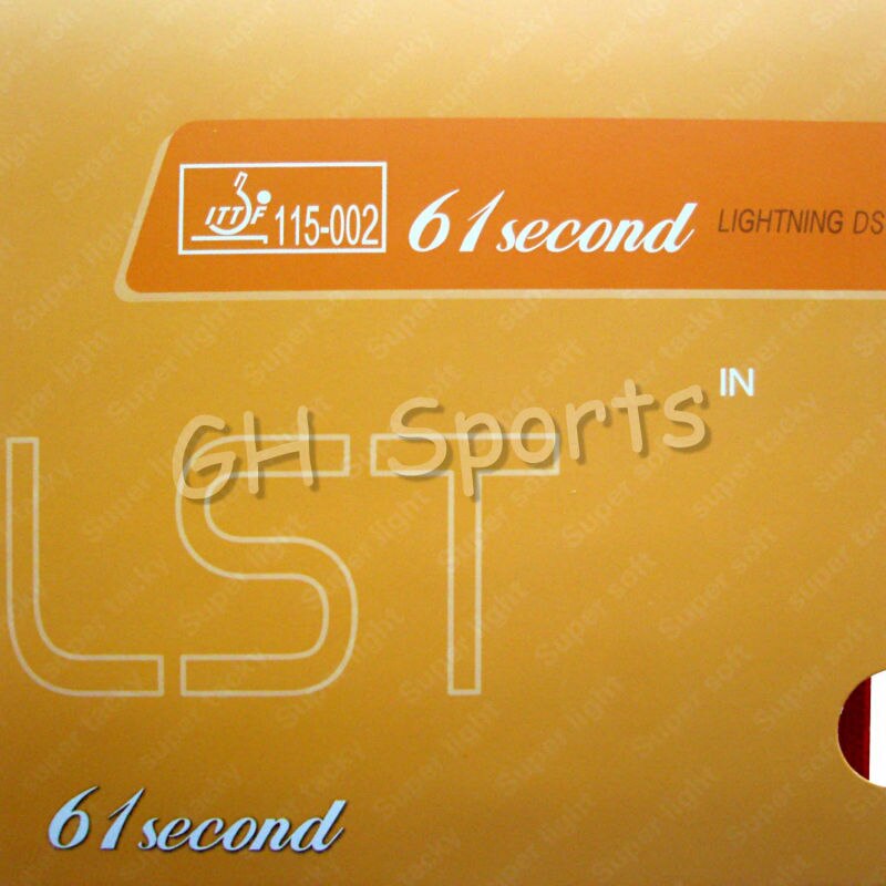 61second Lightning DS LST Super tacky pimples in Table Tennis Rubber With Sponge