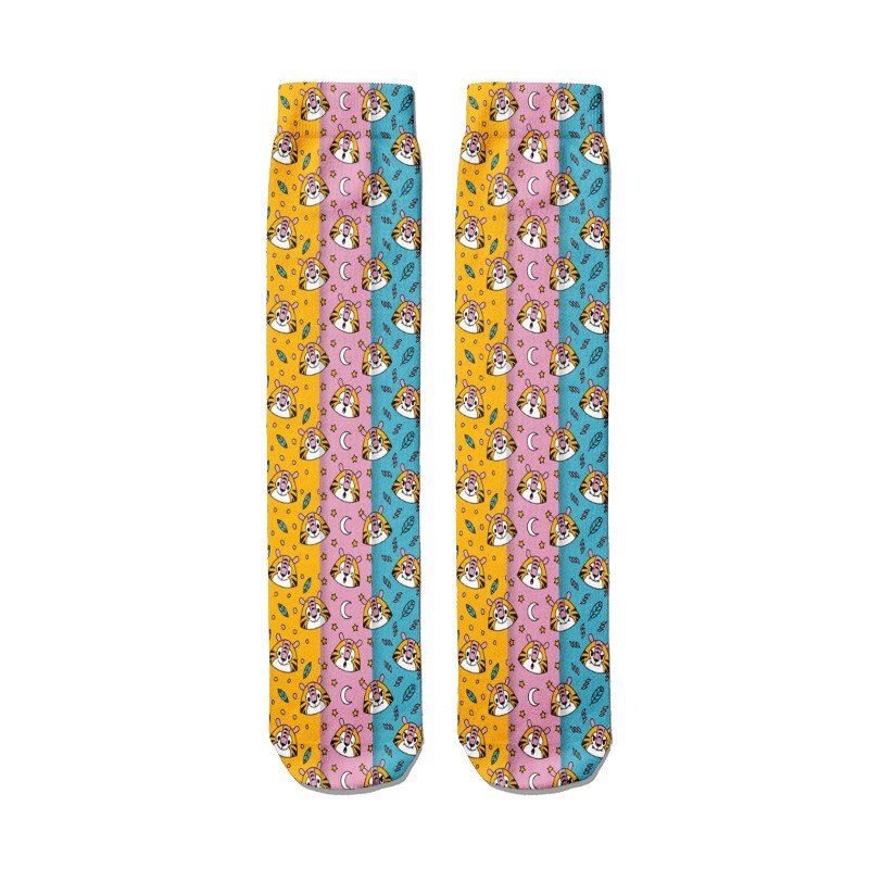 Chaussettes imprimées Shiba Inu pour femmes, chaussettes longues unisexes, décontractées, en coton, confortables, à la , drôles, chats, chiens, animaux, Harajuku: Style9