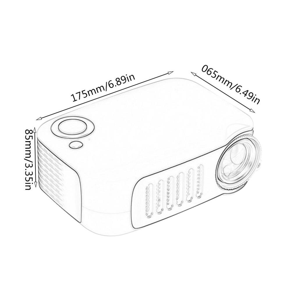 A2000 Huishoudelijke Mini Led Projector Entertainment Ondersteuning 720P Hd Projector Mini Draagbare Projector Beamer Home Cinema Theater