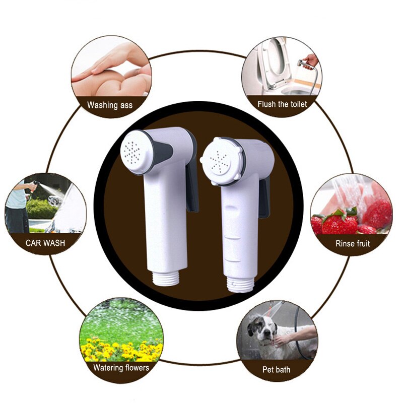 Handheld Bidet Diaper Spray Toilet Bathroom Shower Rinse Sprayer for Wash Car Pet Cleaning E2S