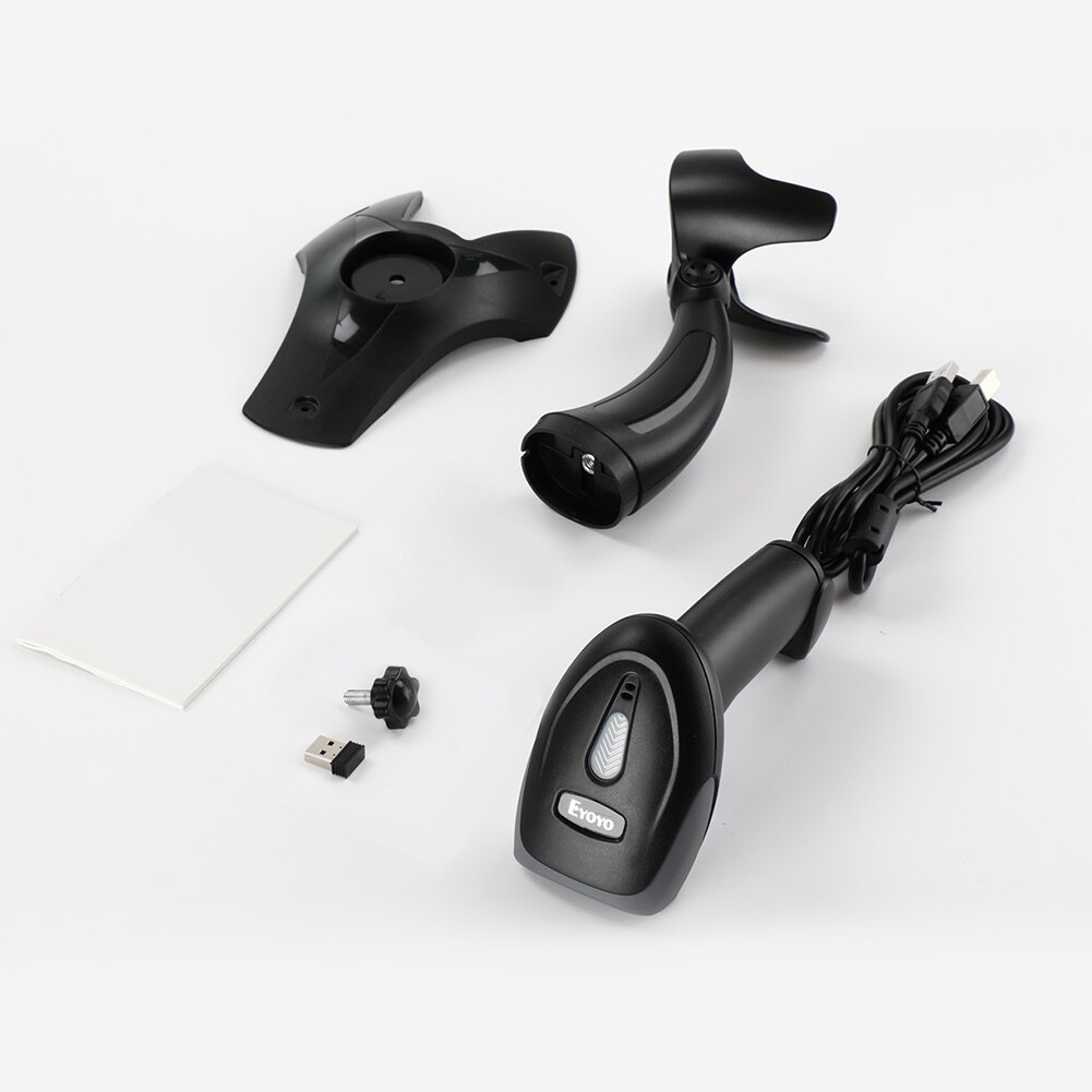 Eyoyo 1D 2D Wireless Barcode Scanner USB Wired Cordless Rechargeable Scanner for Inventory Management,Handheld Bar Code Reader