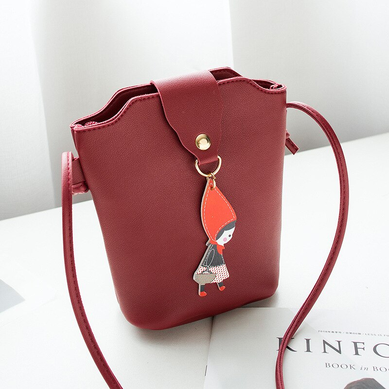 sling bag2020 Autumn Crossbody Bag Tassel Student Phone Purse Key Women Soft Leather