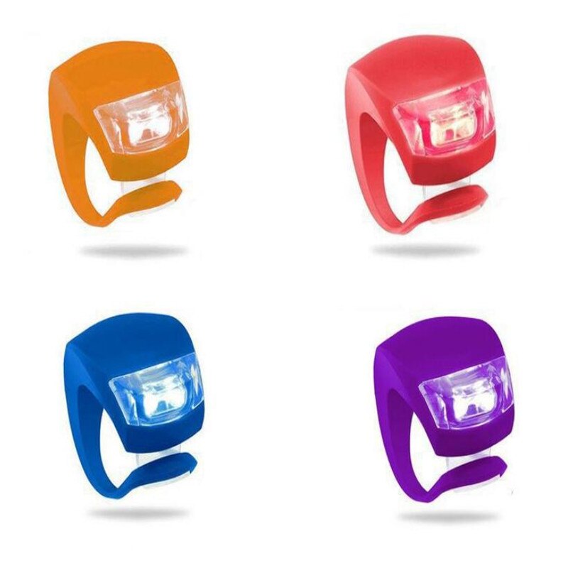 AG10 Mini LED Fahrrad Licht Silikon Fahrrad Lampe Hinten Rad Lenker Wasserdicht Radfahren Warnung Rücklicht Bunte Clip Lampen: 1Pc zufällig Farbe