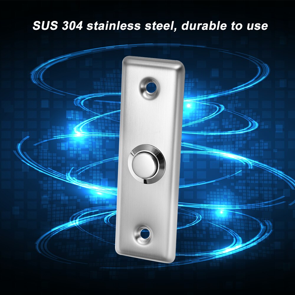 Stainless Steel Door Exit Button Electronic Door Lock NO COM Push Release Exit Wall Switch Lock Sensor Emergency Alarm Trigger