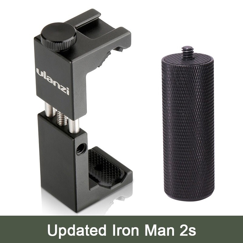 Ulanzi Phone Tripod Mount Adapter with Cold Shoe Handle Rig Phone Holder Mount Tripod Clip for iPhone X 8 7 Plus Samsung S8 S7: Iron Man 2s version
