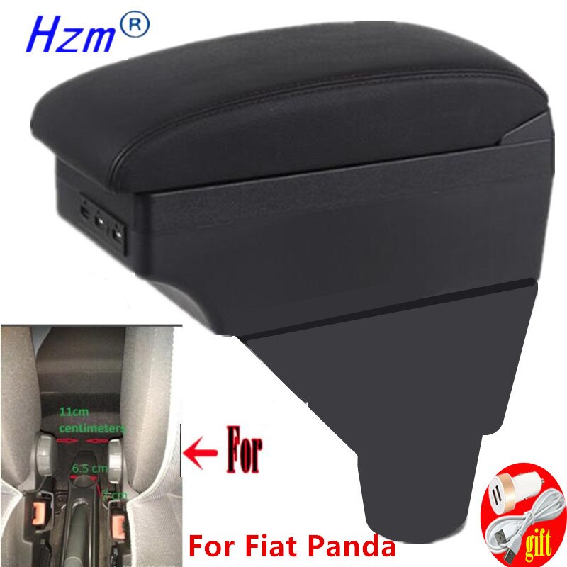 Voor Fiat Panda Armsteun Doos Usb
