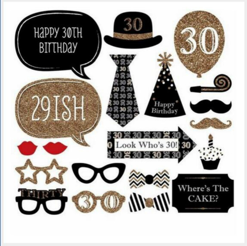 Photo Props Adult 30th Birthday Paperboard 30 Years Old Celebration Birthday Party Photo Props Anniversary