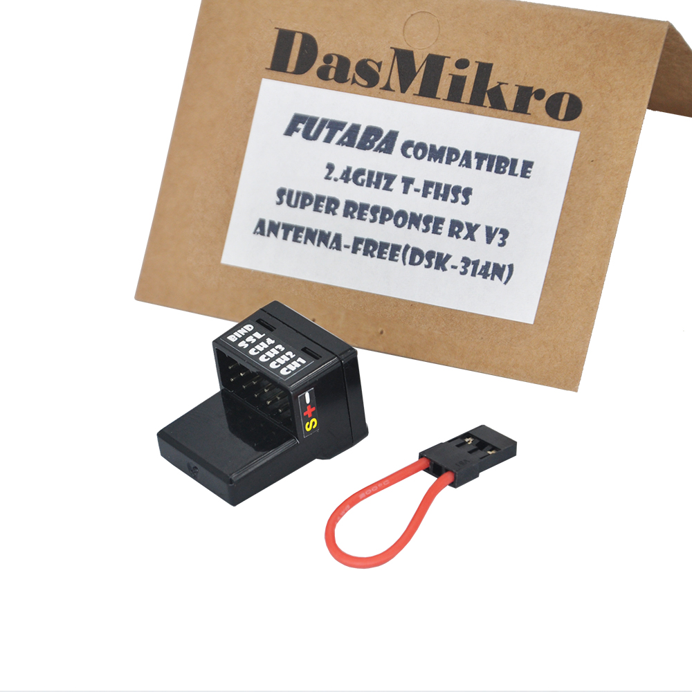 Futaba T-FHSS V3 4CH Compatible Récepteur SUPollRESPONSE ANTENNE-FREE POUR 10PX 7PX 4PX 4PM 4long 3long 4PLS 4GRS RC Émetteur Radio