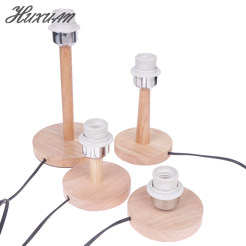 E27 circulaire solide support de Base en bois lampe tasse avec cordon interrupteur marche/arrêt pour lampe de Table brancher lampe support de lampe de chevet