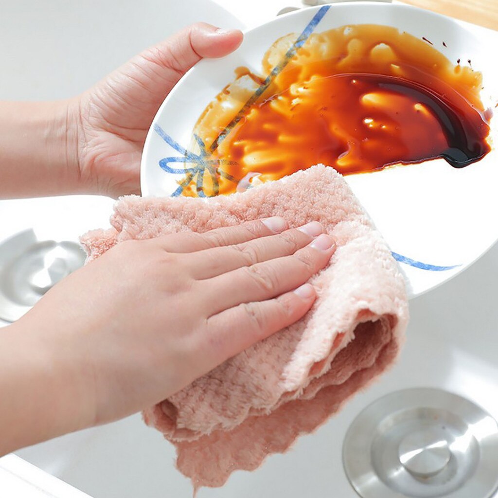 Trapos de limpieza para cocina, paño de limpieza de terciopelo absorbente eficiente, toalla de limpieza para cocina, toallas de mano colgantes, producto en oferta