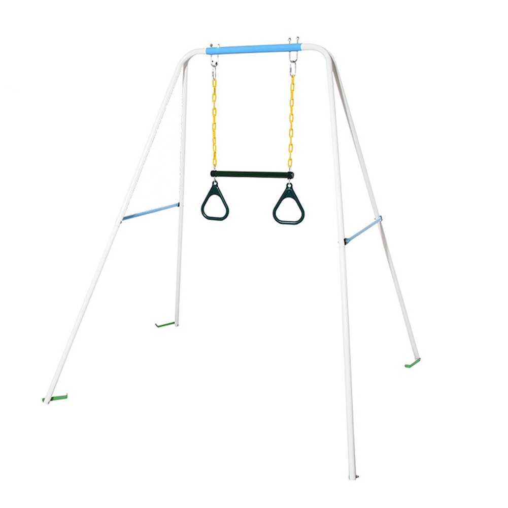 Iron Kids Carabiner Locking Rings Chain Trapeze Swing Bar Outdoor Playing Set Gym Swing Games
