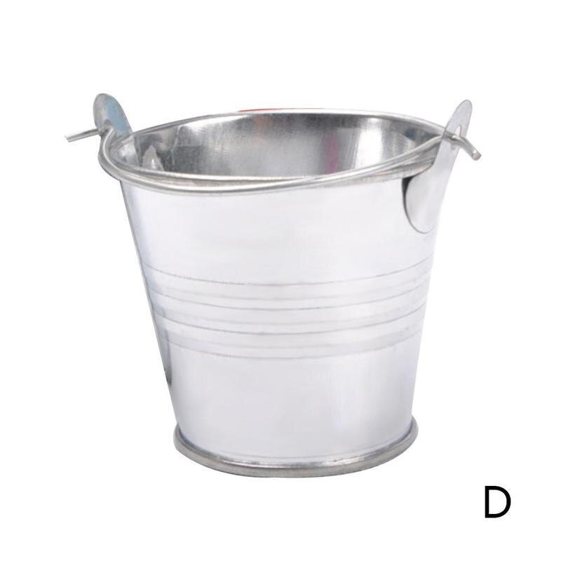 1pcs Mini Bucket bucket Colorful Potted Home Crafts Small Tinplate Iron Candy Barrel Ornaments S4X1: D