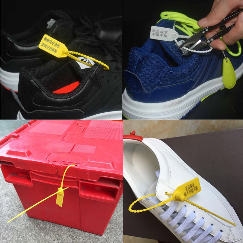 100 Stuks Wegwerp Plastic Pull-Tite Security Seals Bewegwijzering Genummerd Zelf Sloten