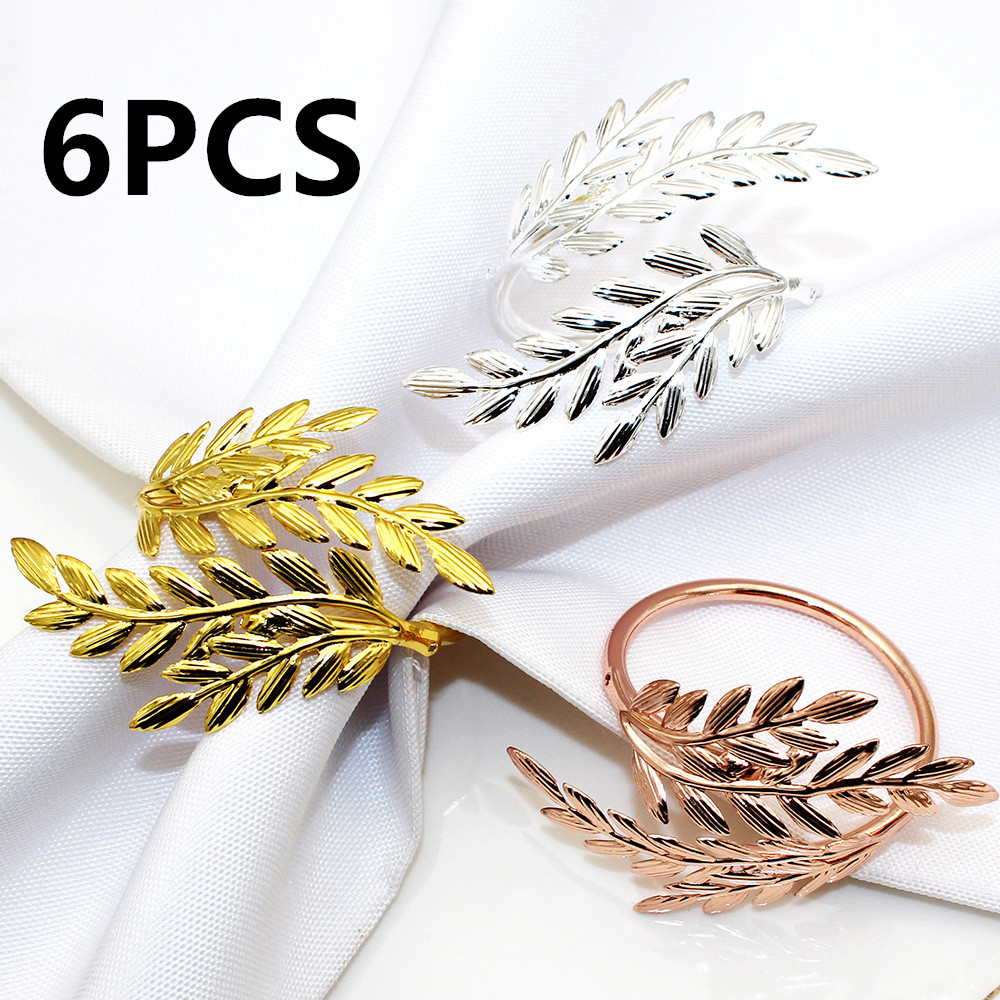 Servilleteros dorados de trigo, servilletero de hoja de Metal para Festival de la cosecha, decoración de mesa de cena para de boda y Acción de Gracias de otoño