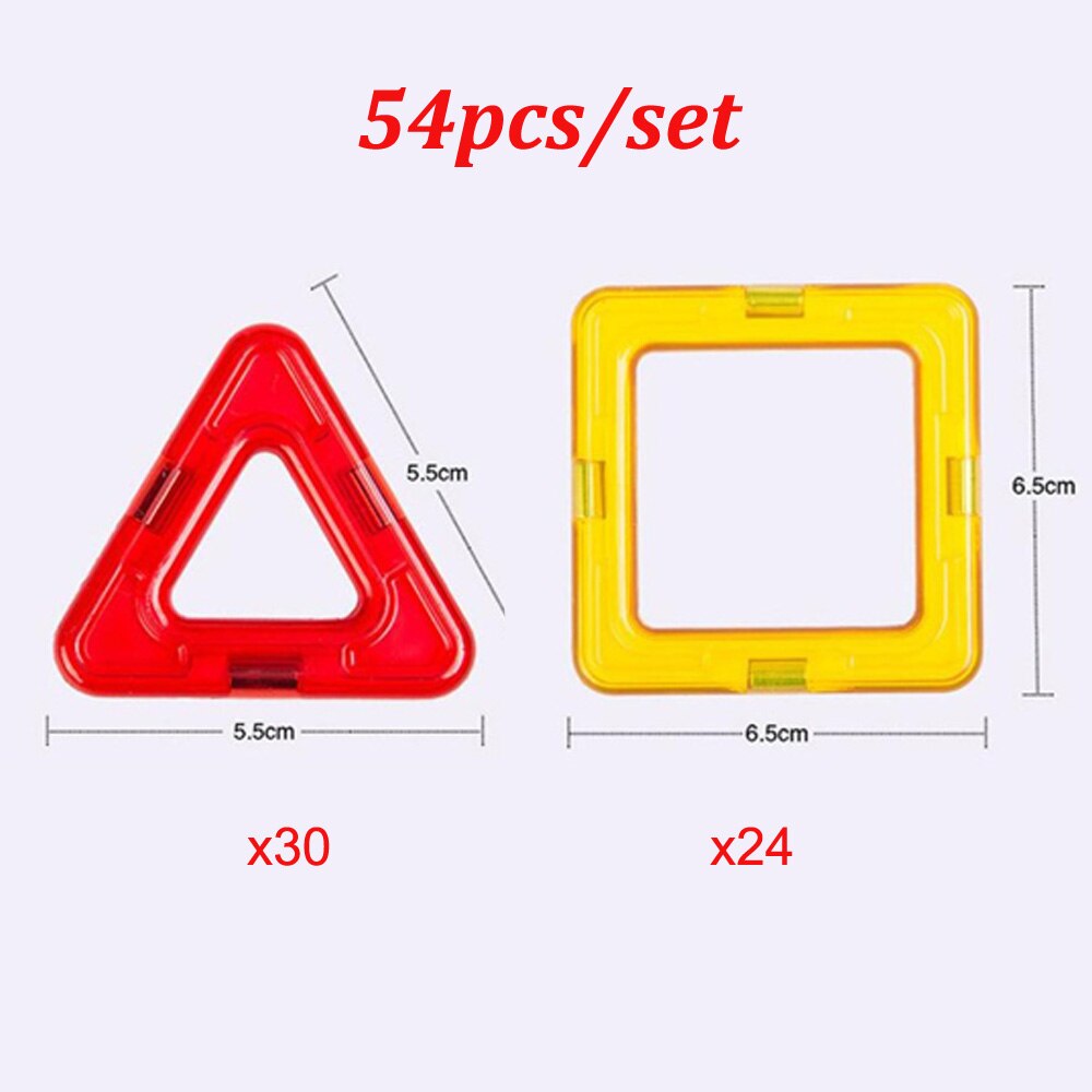 54pcs/set Big Size Magnetic Blocks Triangle Square... – Grandado