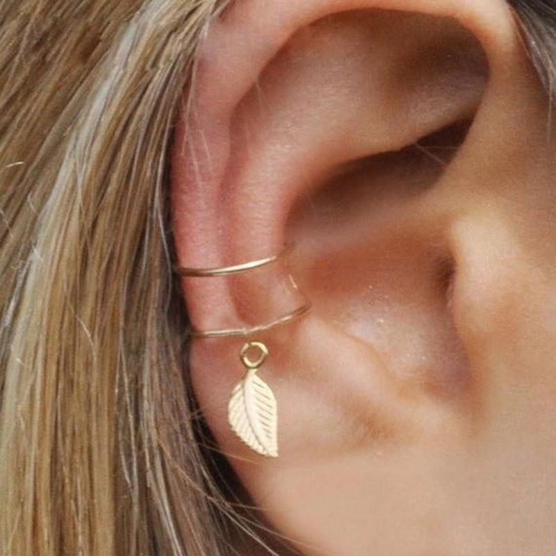 5 pc/- pak punk metal clip on øreringe sæt uden pierced clip øreringe til kvinder uden piercing hul øre manchet ørering blad ear cuff