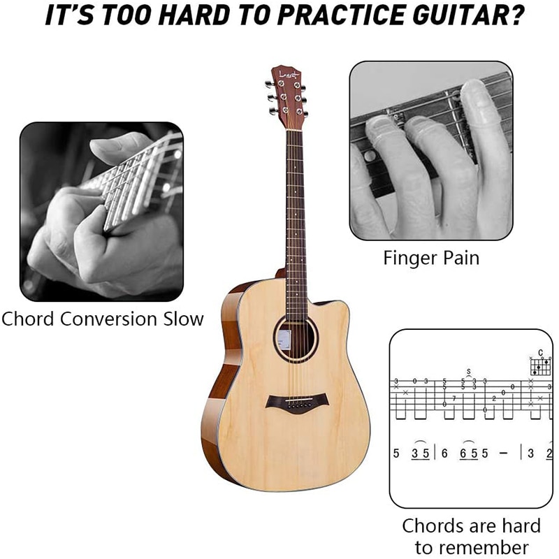 Gitar læringssystem akustisk akkord gitar øving hjelpeverktøy gitar nybegynner en-tast akkord assistert læringsverktøy voksen