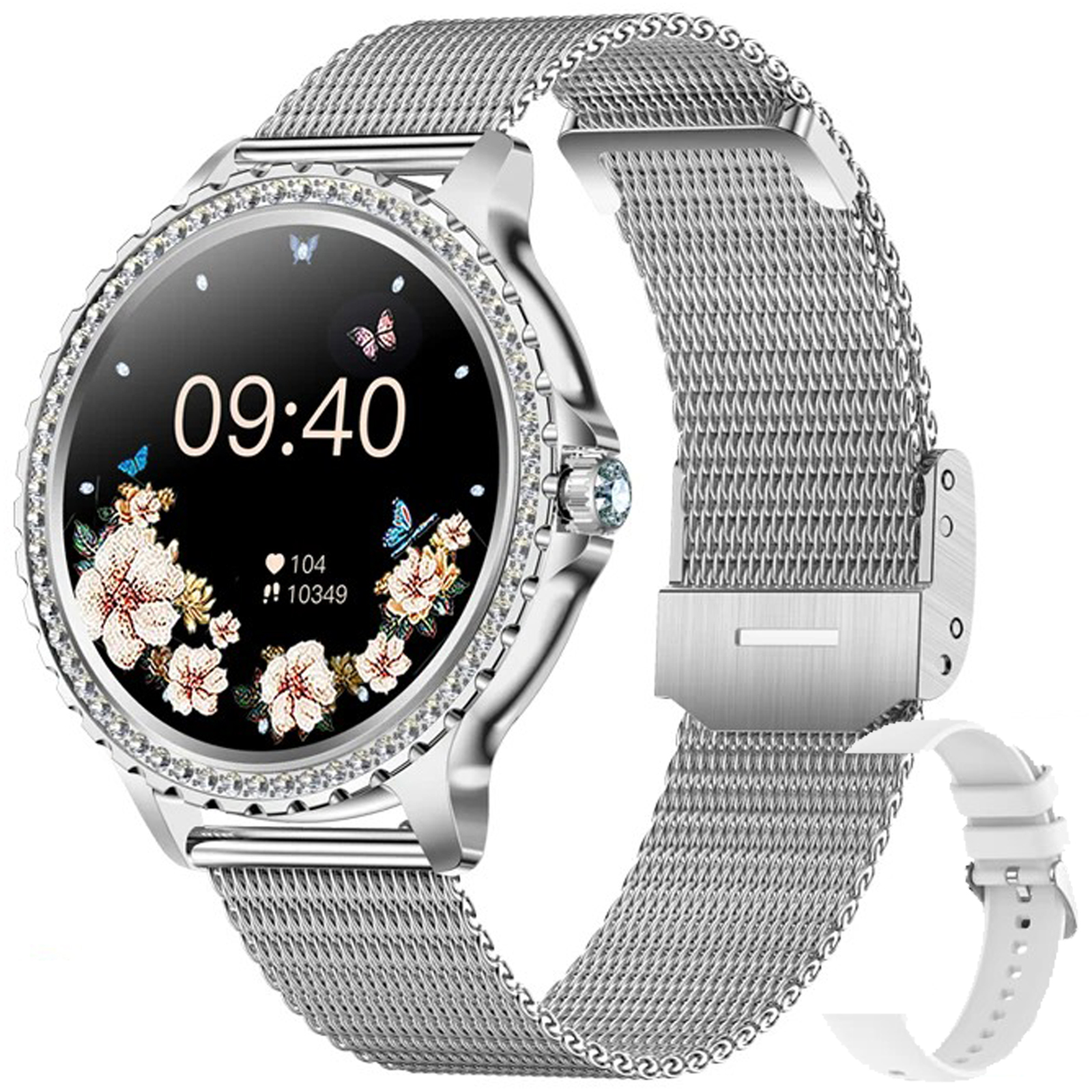 EIGIIS-Montre intelligente I58 pour femme, écran HD 2024 ", montres de sport à la , appel Bluetooth, moniteur de santé, étanche IP67, , 1.32: Argent