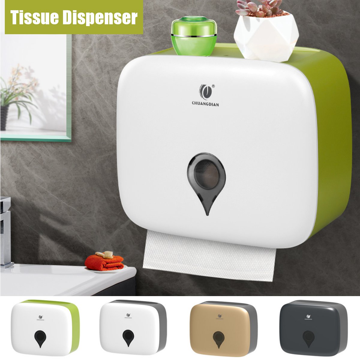 Bathroom Portable Toilet Paper Holder Double Layer Waterproof Storage Box Wall Mounted Toilet Paper Roll Towel Dispenser
