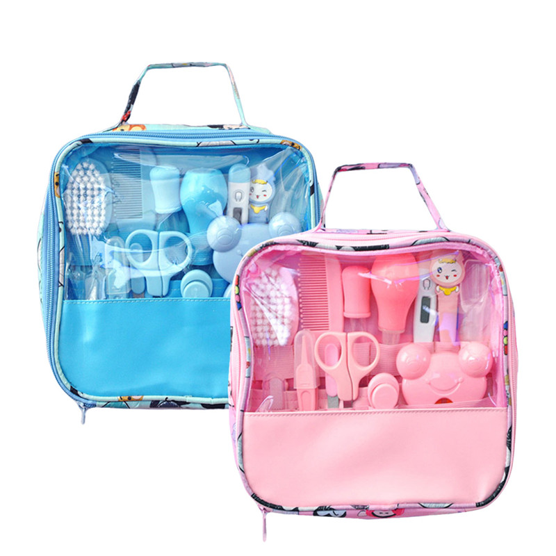 Multifunction Newborn Baby Kid Healthcare Kit Nail Hair Thermometer Grooming Brush Portable Hygiene Set Baby Newborn Essentials