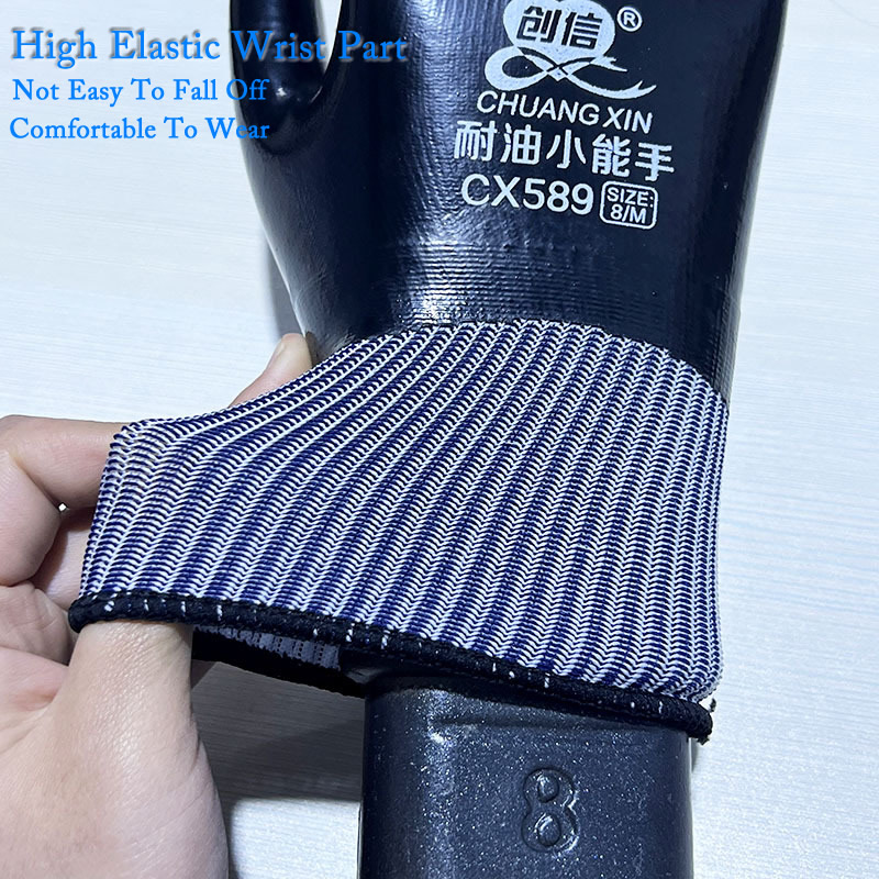 1 par de guantes antideslizantes impermeables, guantes de trabajo resistentes al aceite/agua recubiertos de nitrilo para reparación de jardín, guantes de seguridad para trabajo de pesca