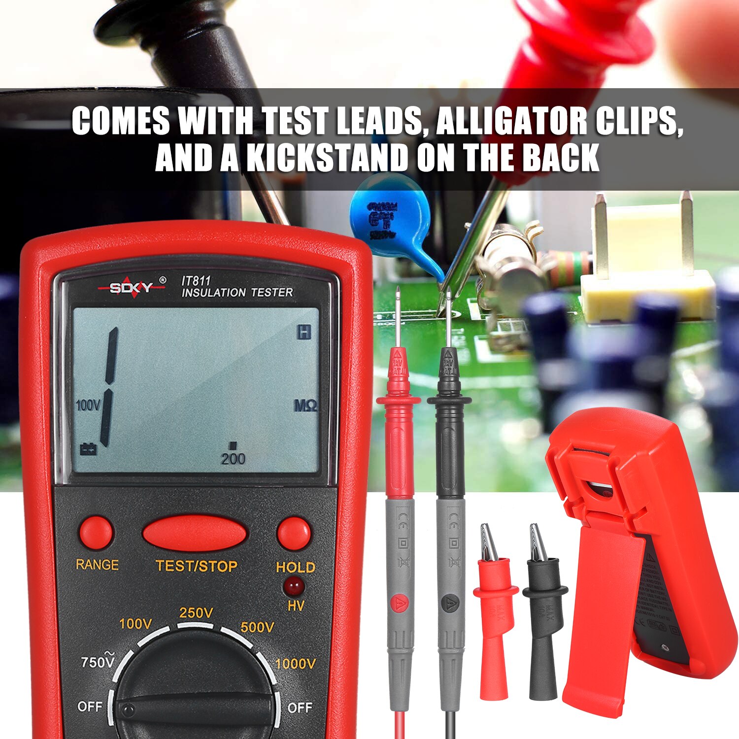 Insulation Resistance Meter Digital Megger Ohmmeter Handheld Insulation Tester 1MΩ-20GΩ Auto-Ranging Measurement Instrument