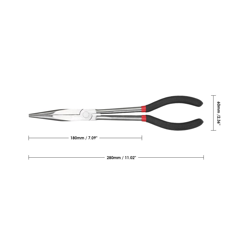 Extra Lange Zware 11 "Dubbele X Tangen Langbektang Rechte Neus Scherpe neus Tang Hand gereedschap