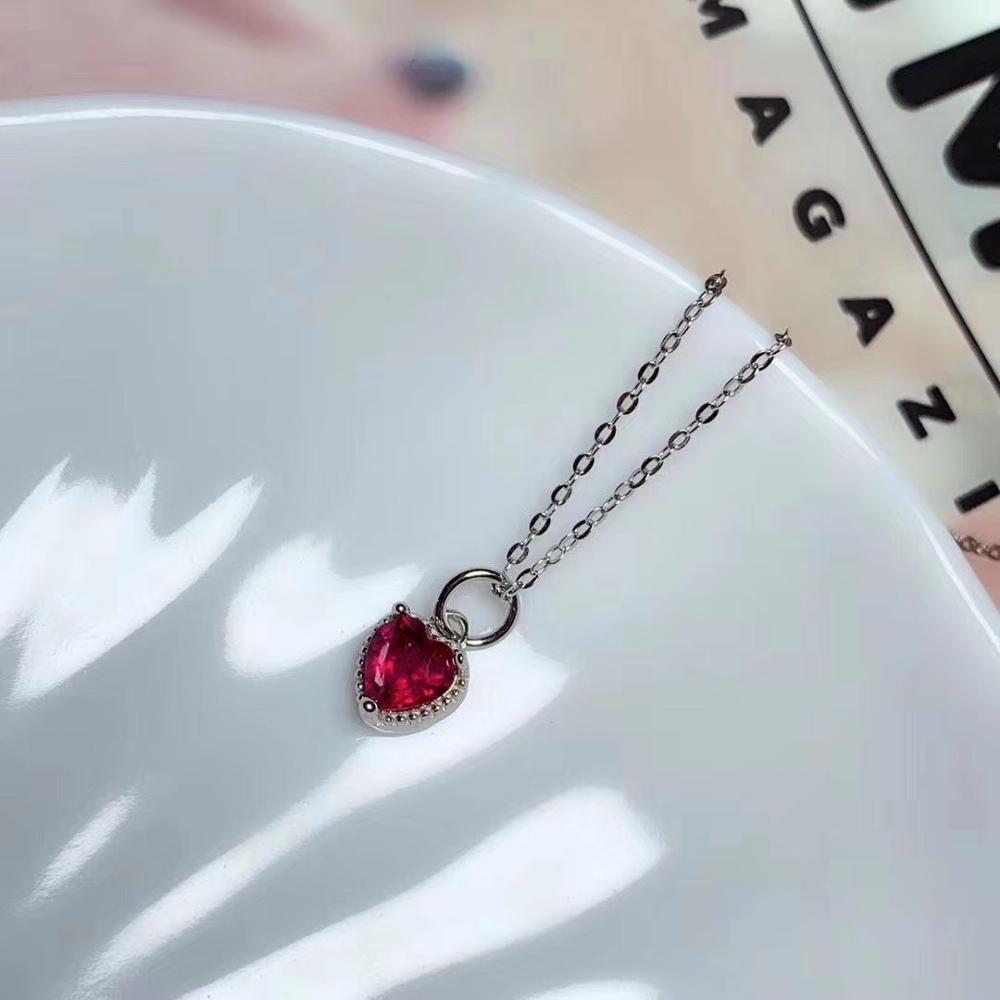 KJJEAXCMY fine jewelry 925 sterling silver inlaid Natural Ruby pendant necklace Female luxurious supports detection popular