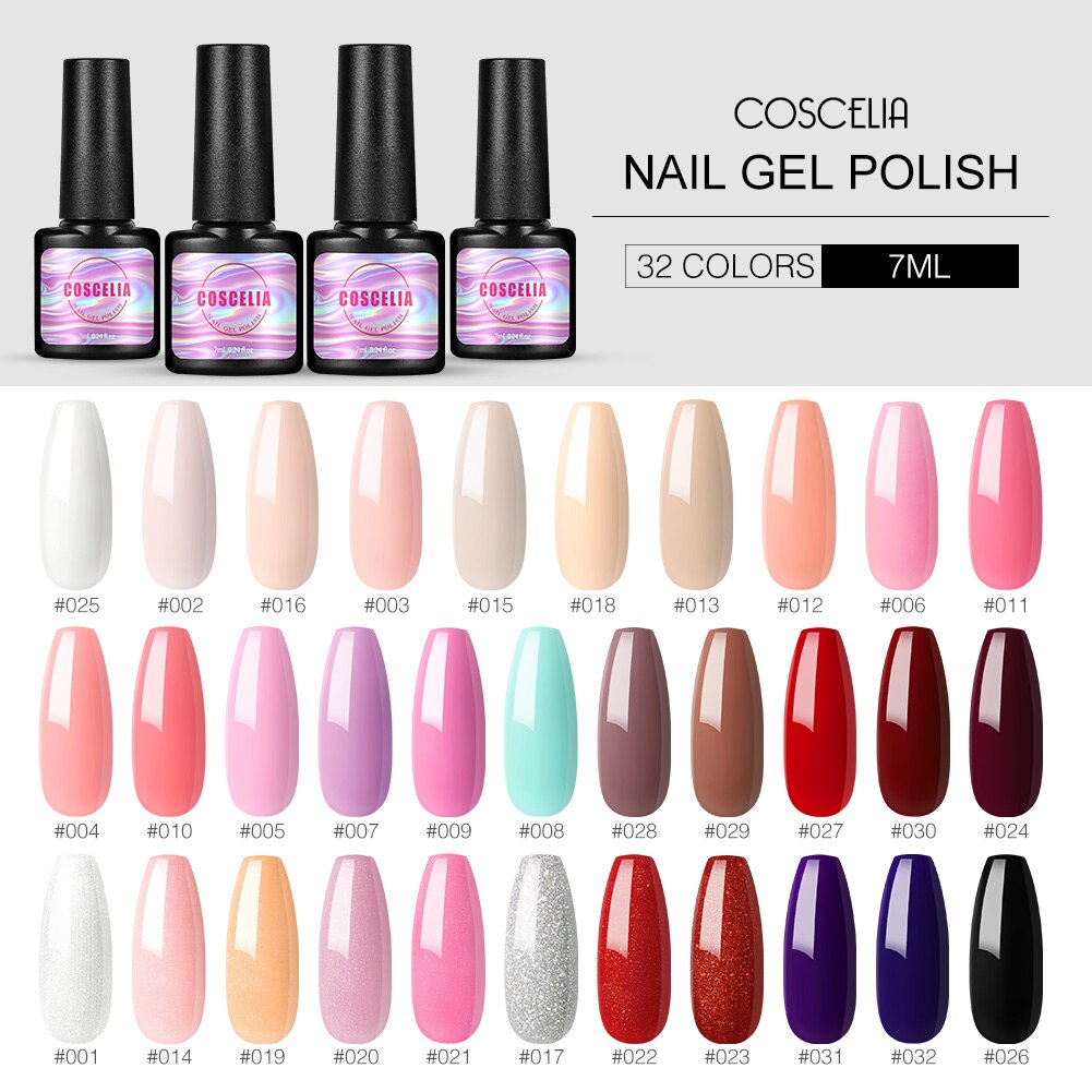 Coscelia neglesæt gel neglelak sæt med 36w uv led lampe 10/20 farver soak off manicure værktøj sæt negle kunst dekorationer