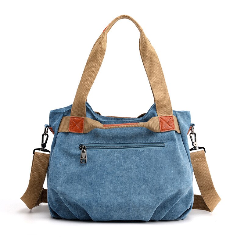 Klassieke Effen Casual Tote Dames Handtas Schouder Crossbody Mode Canvas Handtassen