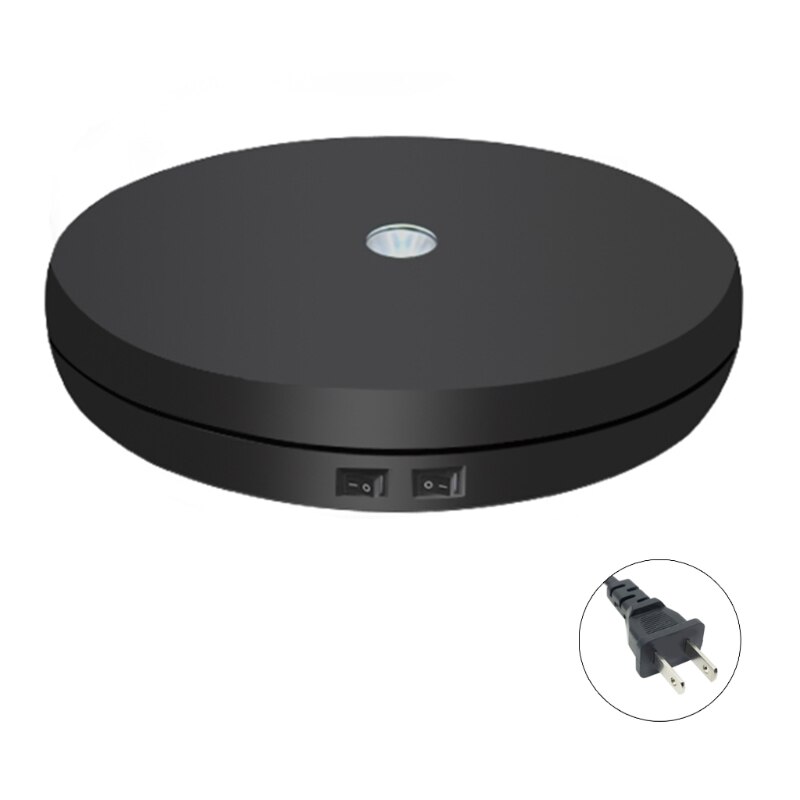 1Set Motorized Turntable Display 360 Degree Electric Rotating Display Turntable for Display Jewelry Watch Digital Product: Black-US