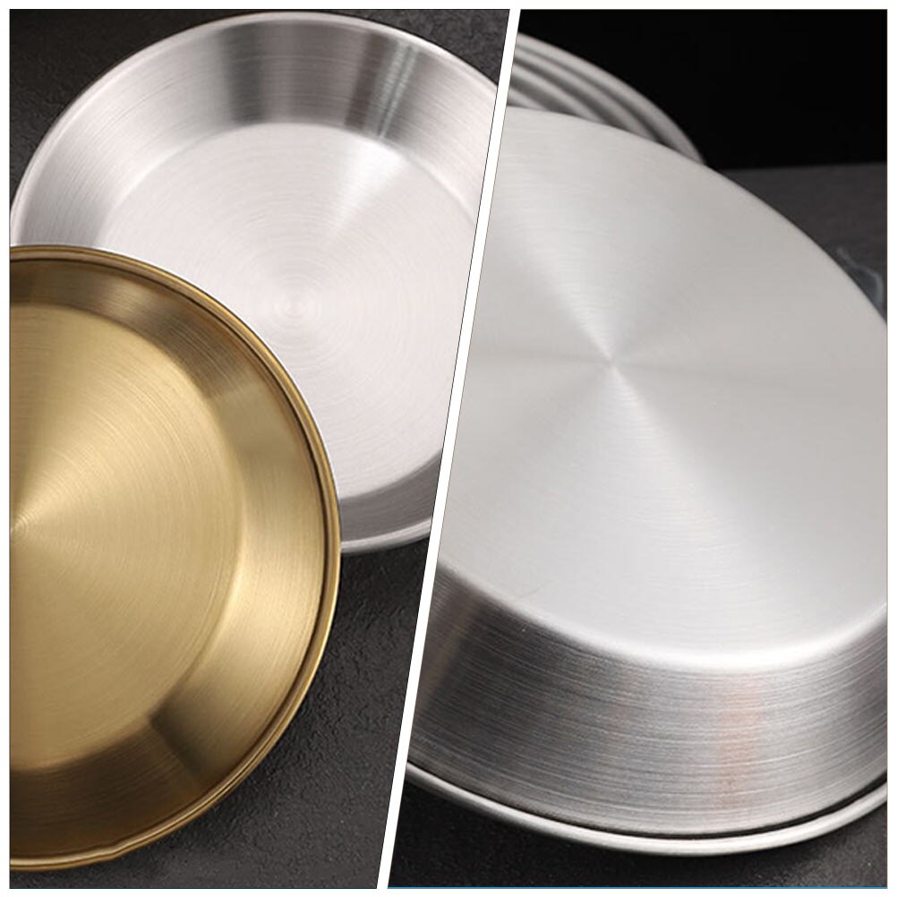 Stainless Steel Plate Multi-function Food Plate Portable Steak Plate Barbecue Supply