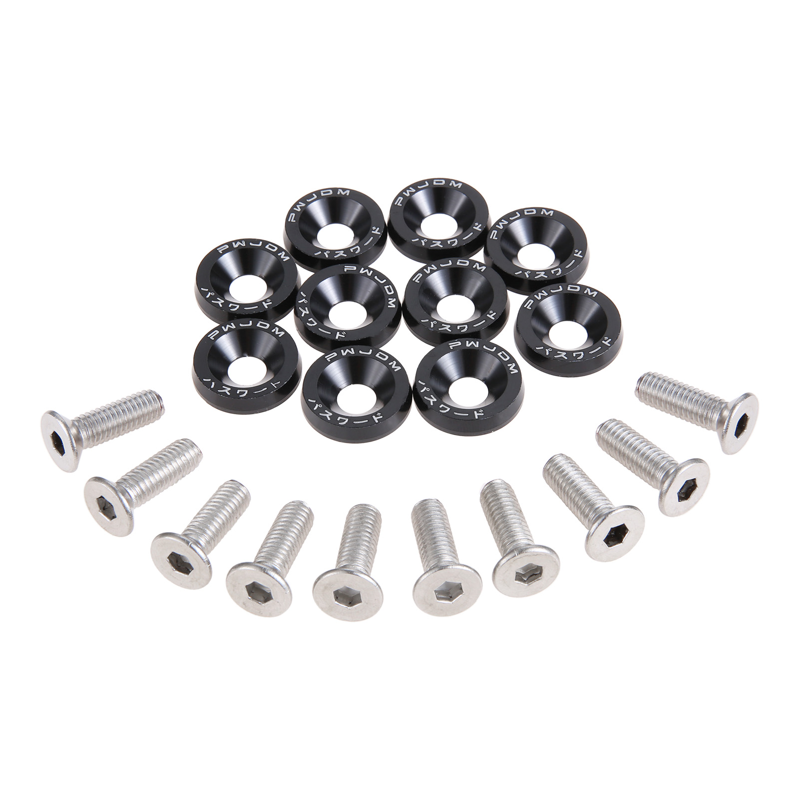 M6 Anodized Aluminum Fender Screw Washers Bolts for Automobile Fender Headlight Bumper Car Modified Fasteners Aluminum: Silver