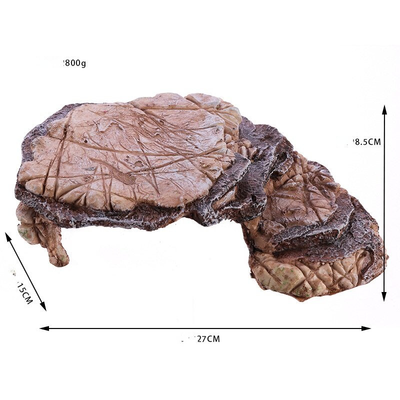 Tortoise Reptiles Basking Climbing Platform Resin Hiding Cave Grey rock shape Rotating Turtle Fish Tank Landscaping Decor: C004