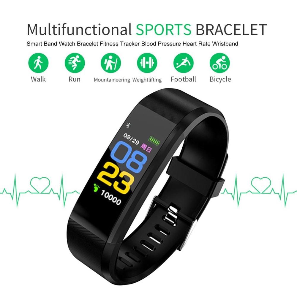 115 PLUS Smart Watch Heart Rate Monitor Blood Pressure Fitness Tracker Smartwatch Sport Watch for ios android + BOX Men Women