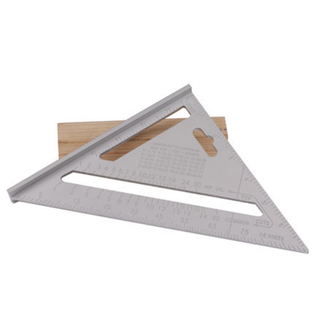 7" Triangle Square Ruler Aluminum Alloy Speed Protractor Miter For Carpenter Tri-square Line Scriber Saw Guide Measurement Tool: Aluminum Alloy