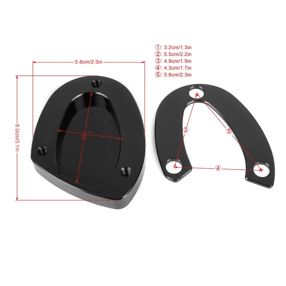 Motorcycle CNC Kickstand Extension Pad Voor Street Triple 765 765 S 765R 765RS R675 675 675RX Voet Zijstandaard Extension plaat