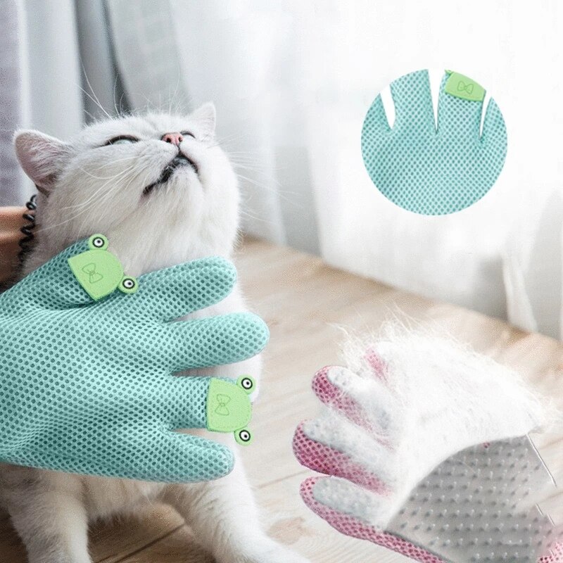 Guanto per animali domestici guanto per toelettatura per gatti spazzola per rimuovere i peli di gatto guanti pettine per cani per gatti bagno massaggio pulito spazzola per rimuovere i peli per cani gatti