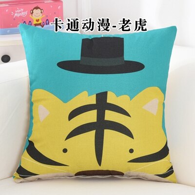 Cute Cartoon Printing Linen Square Sofa Children Cushion Cover Nap Throw Pillow Case Decorbox Home Decor Household Supplies: 4